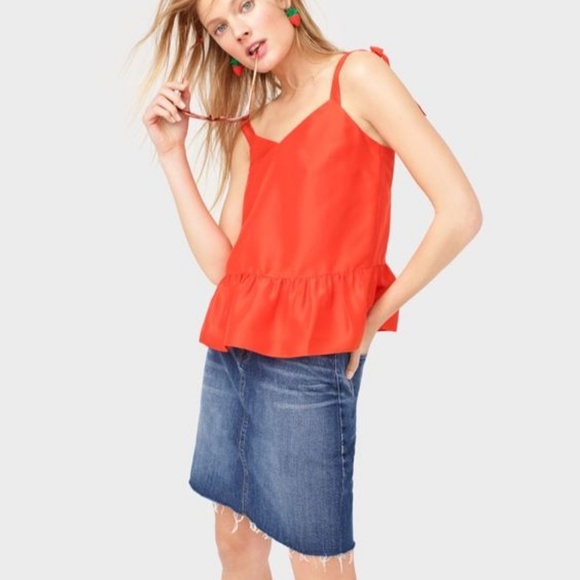 J. Crew Silk Tie-shoulder Peplum Top - Picture 4 of 4